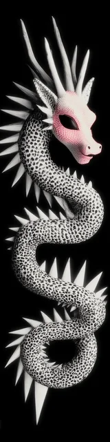 Free dragon bookmark featuring a full body twisted dragon